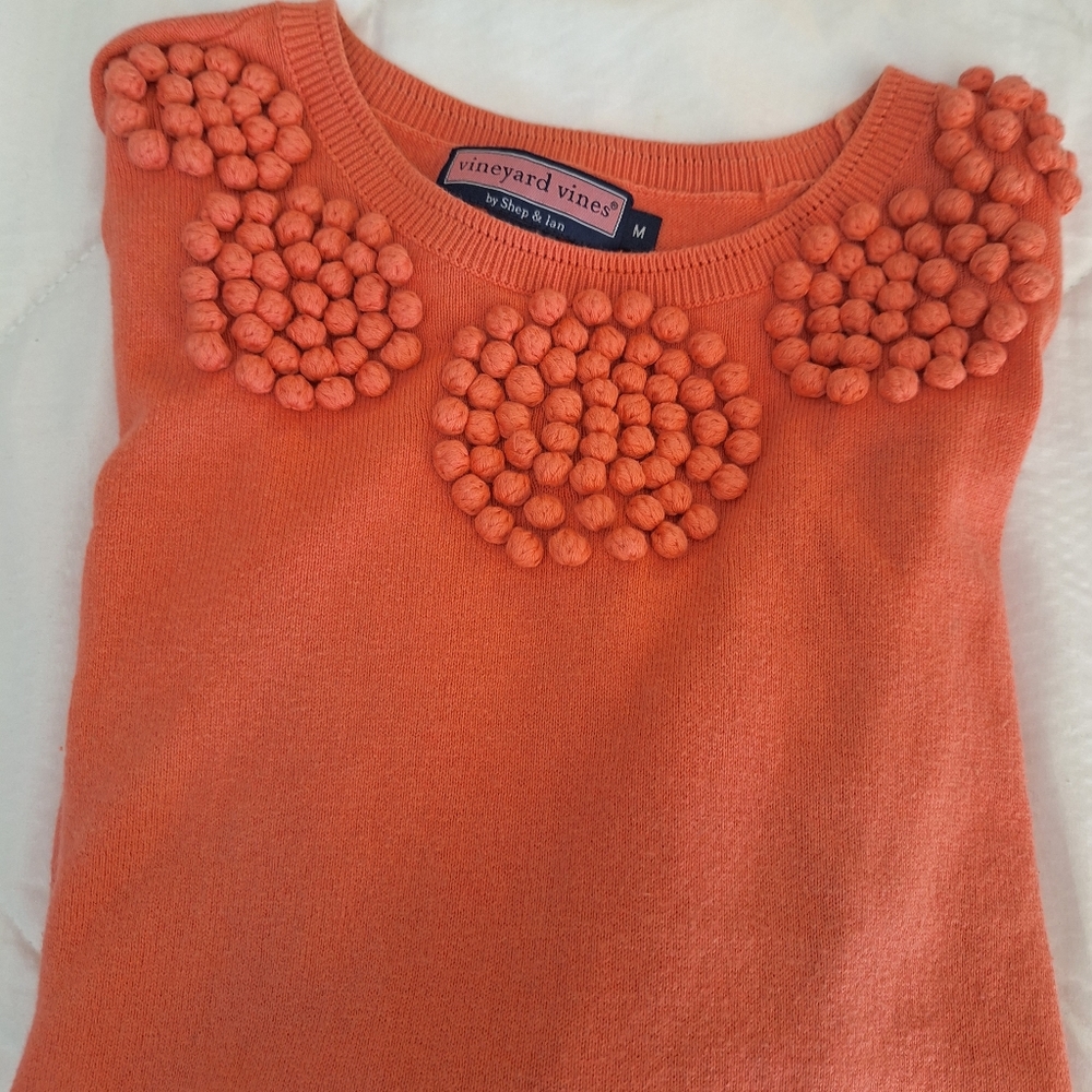 Vinyard Vines Coral French Knot Sweater M